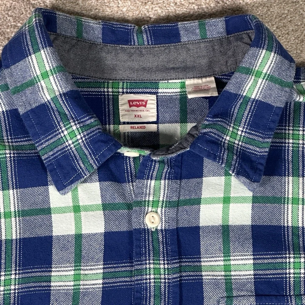 Levi's Long‎ Sleeve Plaid Button Down Shirt Men's XXL Relaxed Fit Overshirt